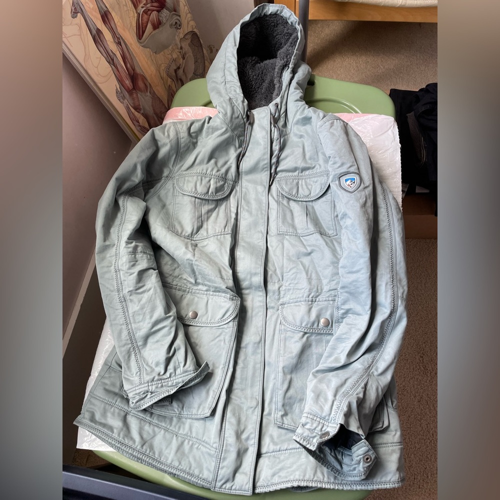 Kuhl Light Blue Winter Jacket with Fleece Lining, Great Condition